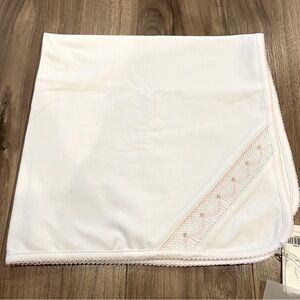 Babycottons Smock Pima Cotton Receiving Blanket Rosa White Pink